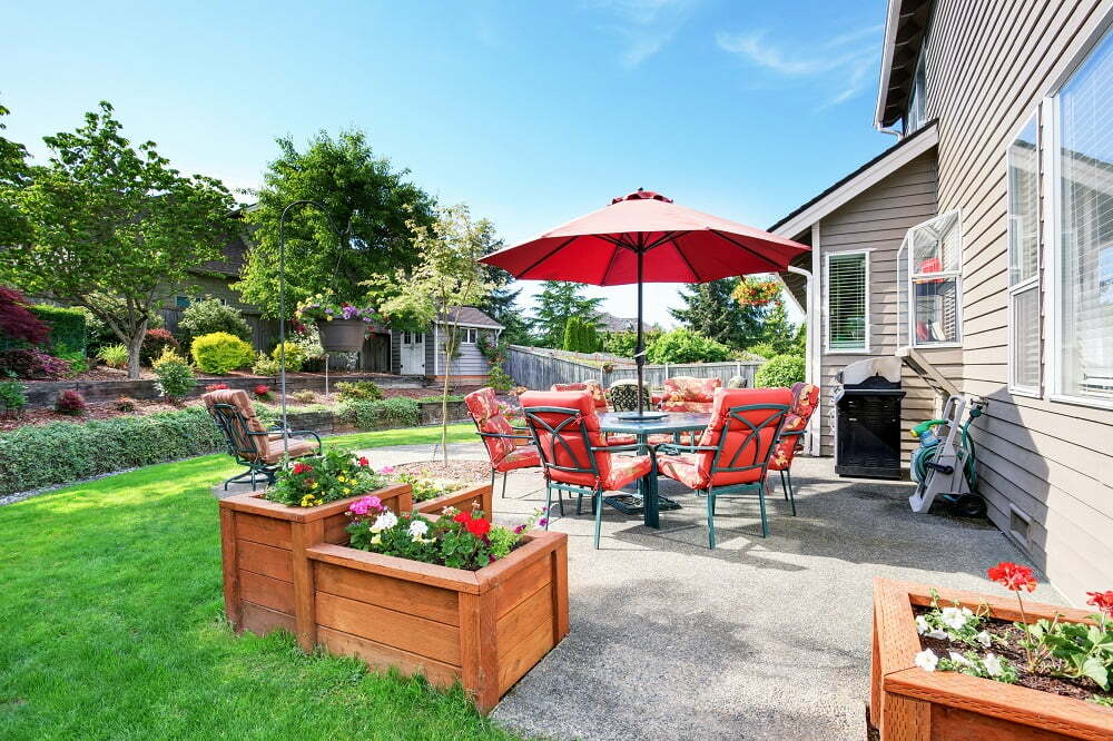 Concrete outdoor patio residential projects